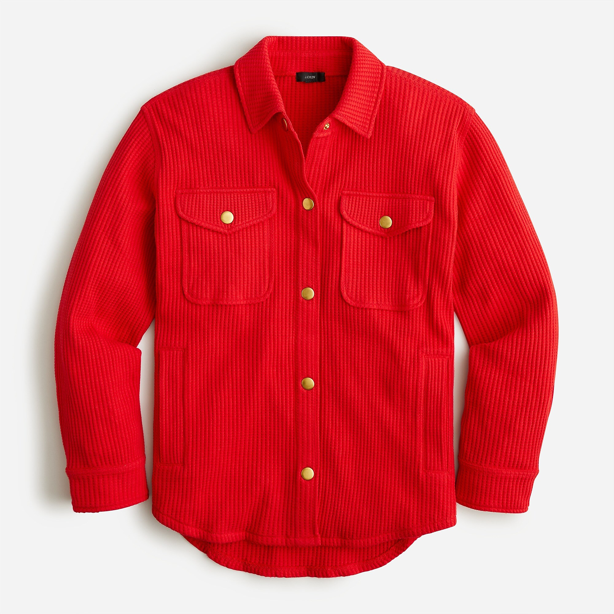 Waffle-knit shirt-jacket | J. Crew US