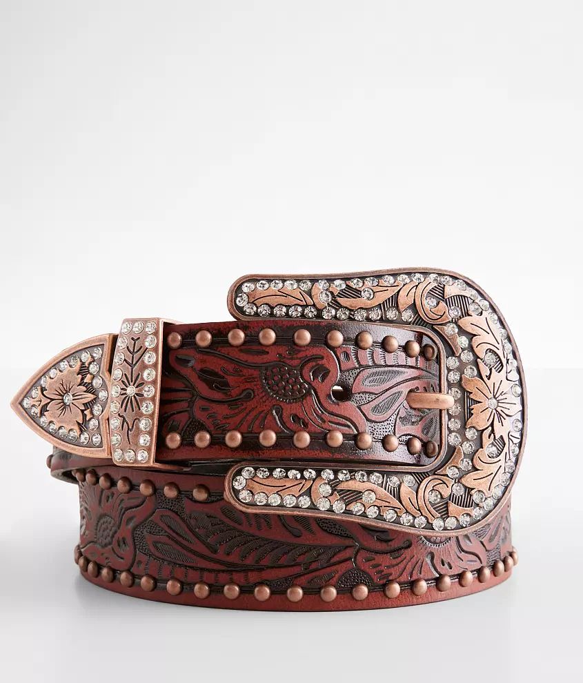 Angel Ranch Studded Western Leather Belt | Buckle