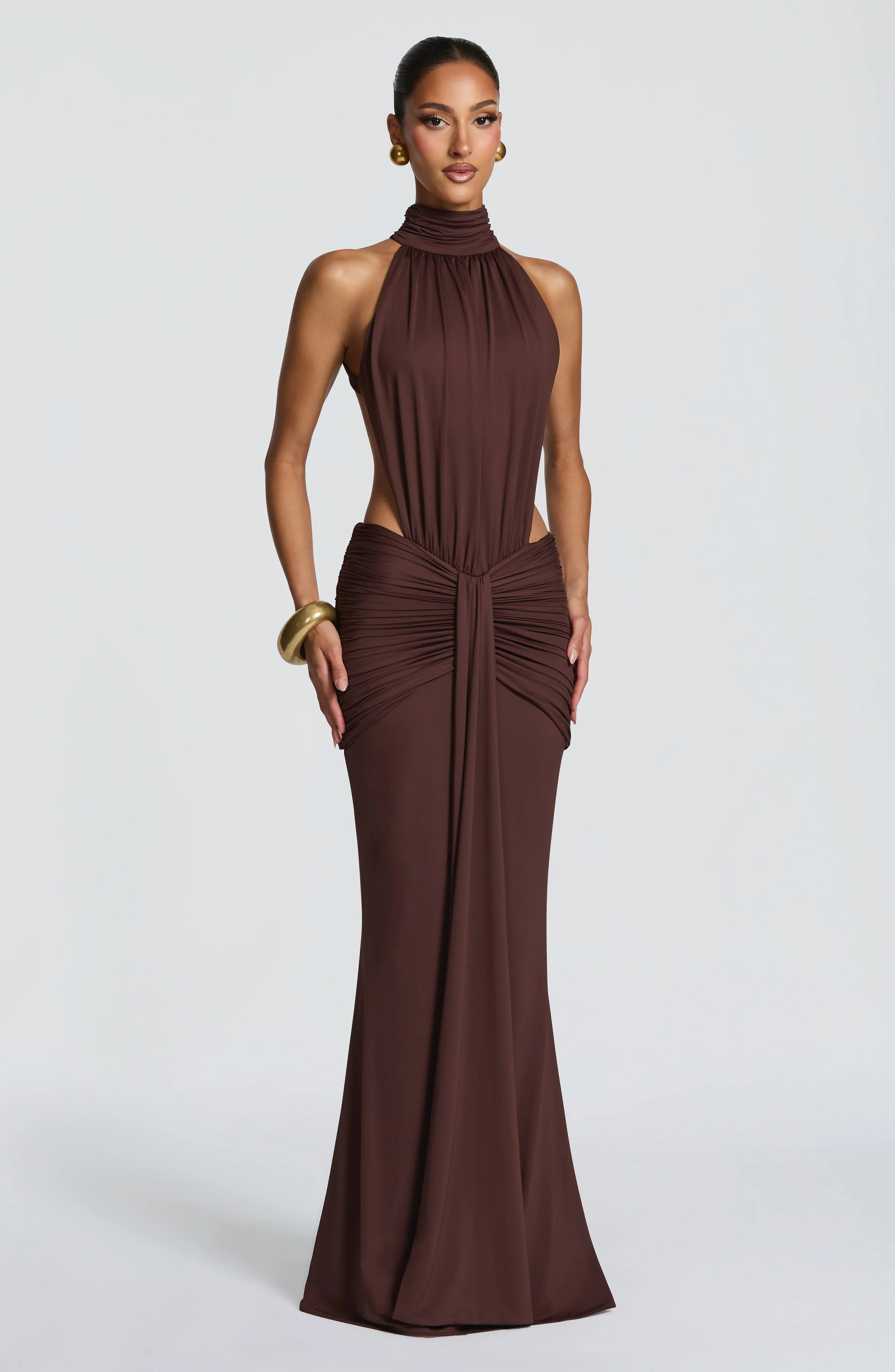 Thekla Maxi Dress - Plum Brown | Babyboo (global)