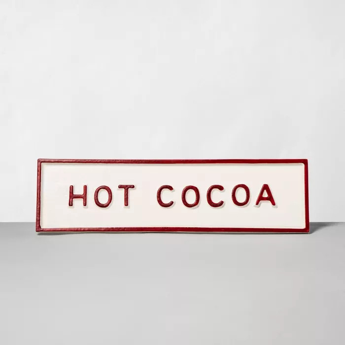 'Hot Cocoa' Tabletop Sign Red/Cream - Hearth & Hand™ with Magnolia | Target