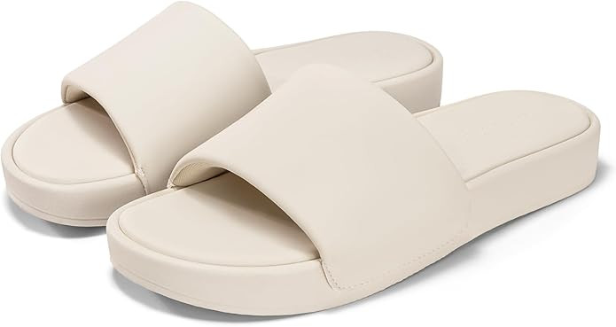Coutgo Womens Platform Slide Sandals Comfortable Open Toe Slippers Slip On Summer Beach Shoes | Amazon (US)