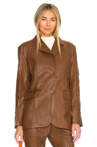 SNDYS Lennox PU Jacket in Chocolate from Revolve.com | Revolve Clothing (Global)