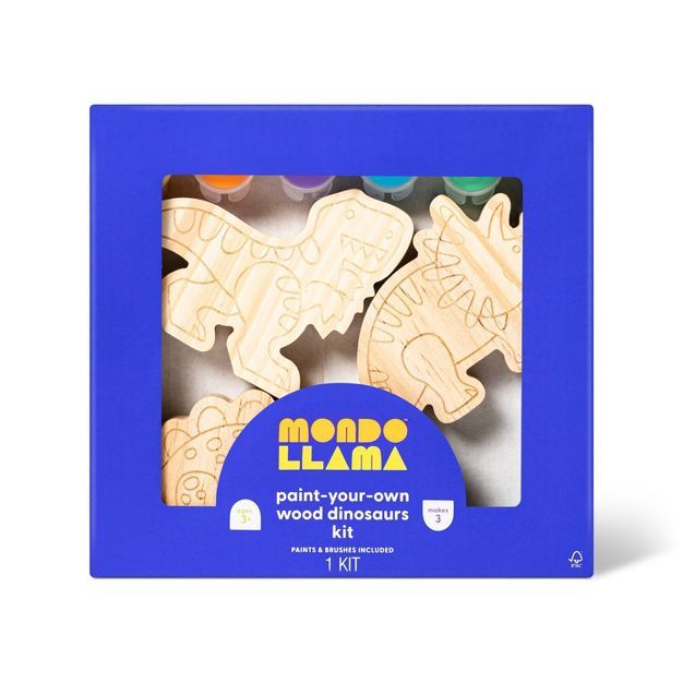 3pk Paint-Your-Own Wood Dinosaur Set - Mondo Llama&#8482; | Target