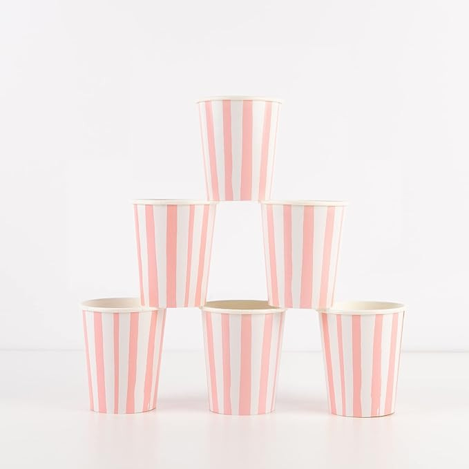 Meri Meri Pink Stripe Cups (Pack of 8) | Amazon (US)
