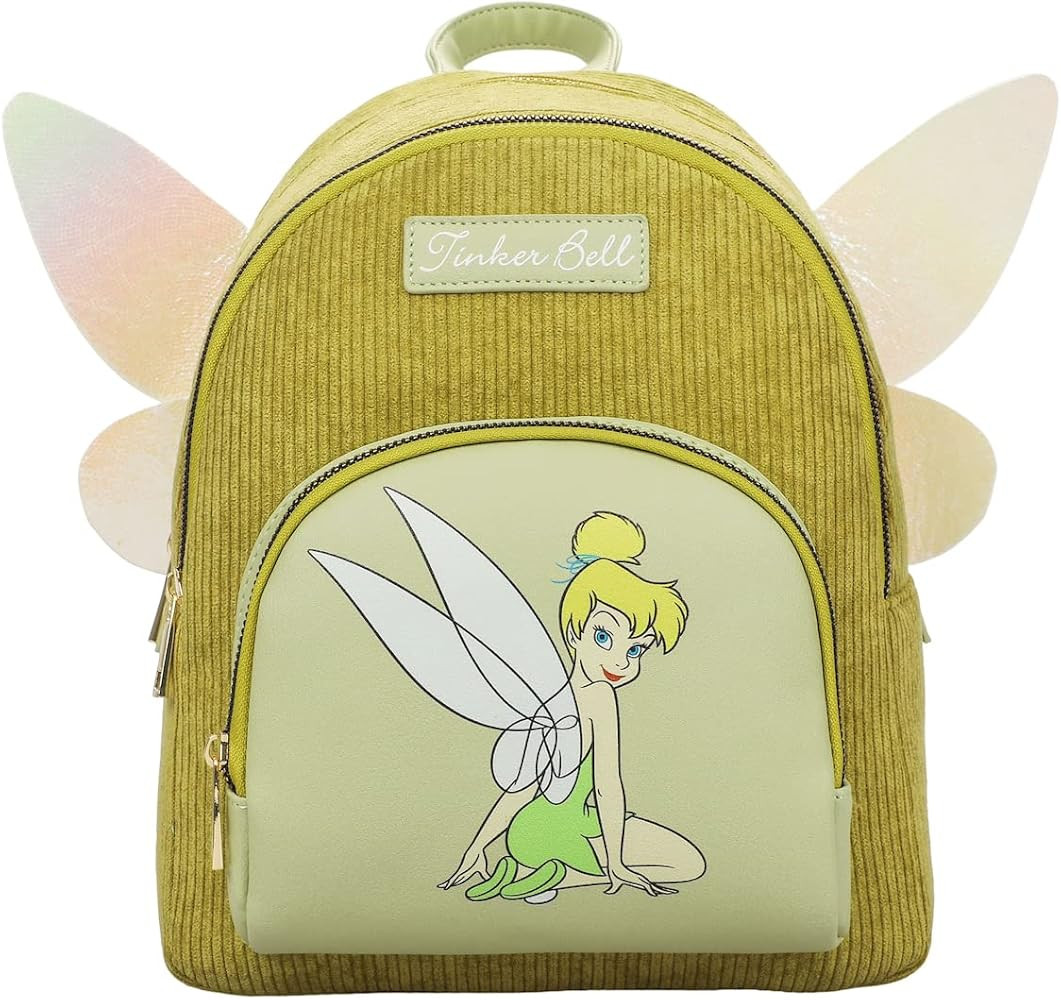 Disney Classic Characters Tinkerbell Corduroy Mini Backpack With Applique Wings | Amazon (US)