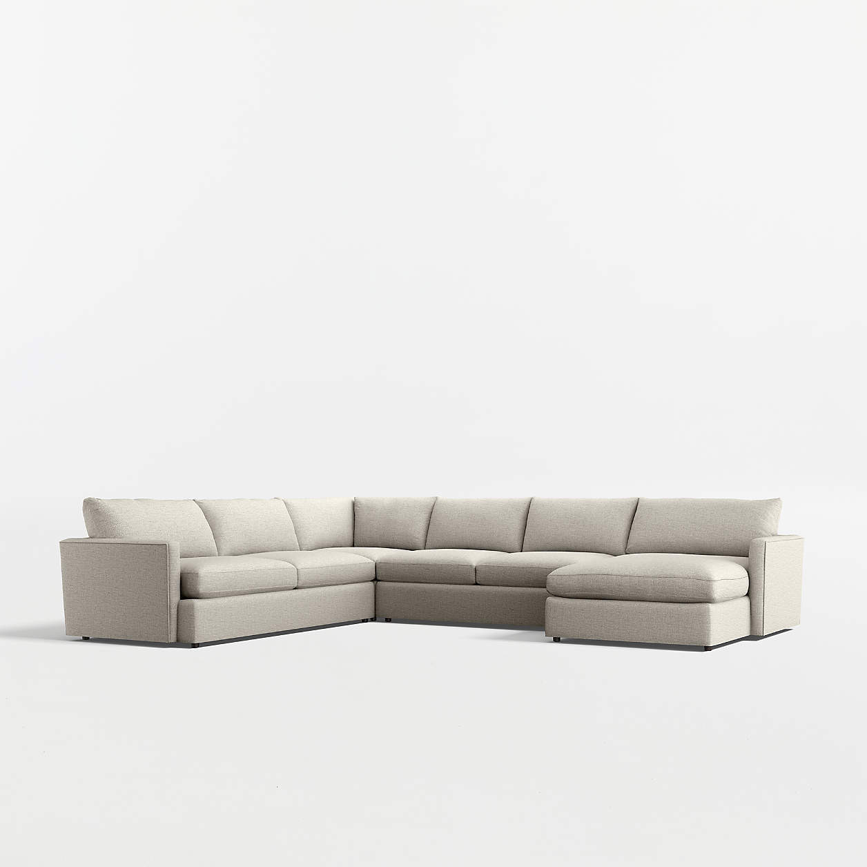Lounge 4-Piece L-Shaped Sectional Sofa with Chaise Lounge + Reviews | Crate & Barrel | Crate & Barrel