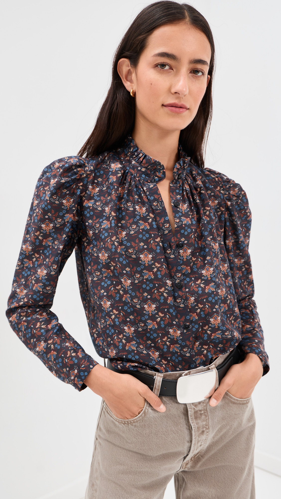 Alix of Bohemia Artemis Indigo Kilim Shirt Dark Blue XL | Shopbop