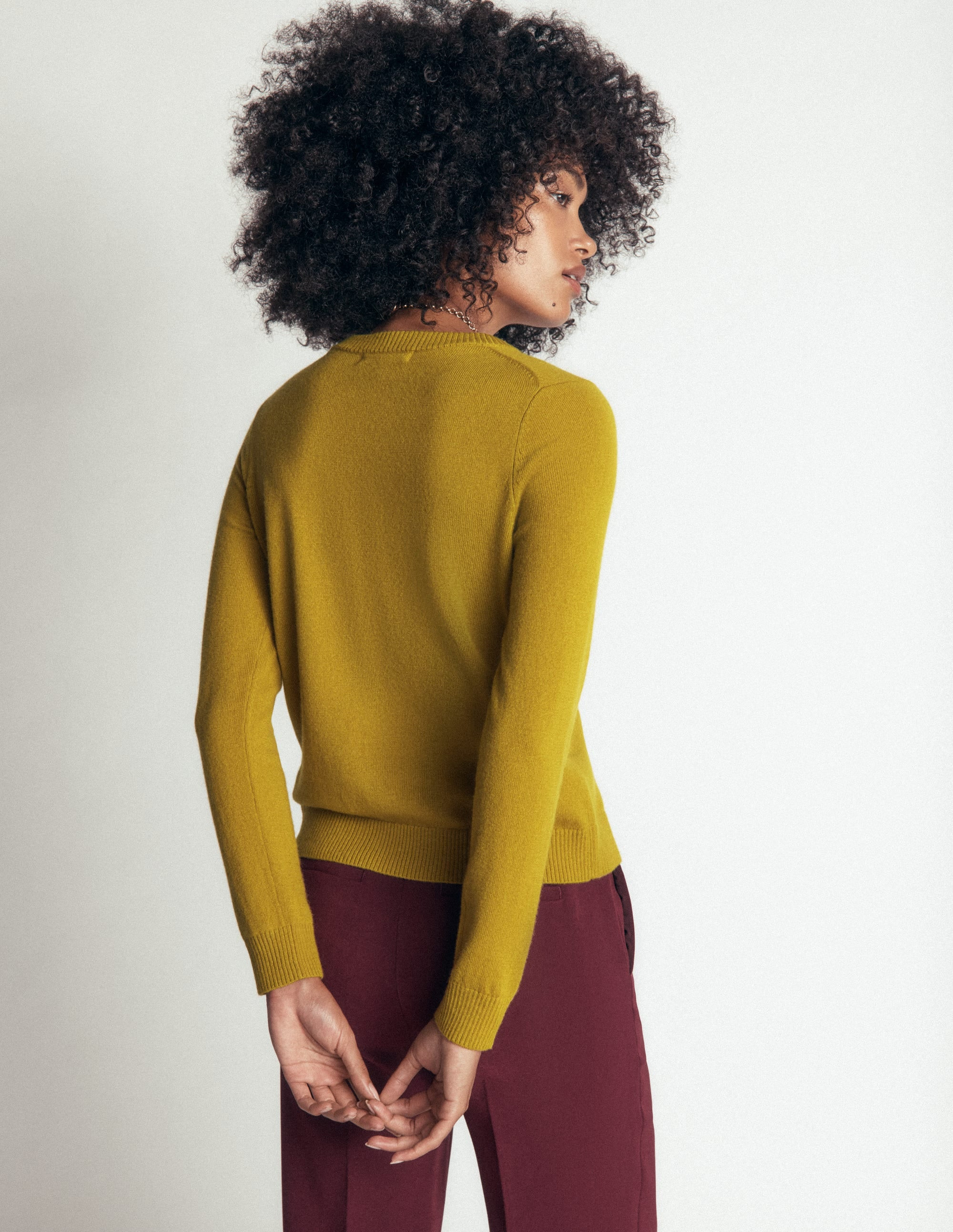 Elsie Cashmere Crew Sweater-Spiced Yellow | Boden (US)