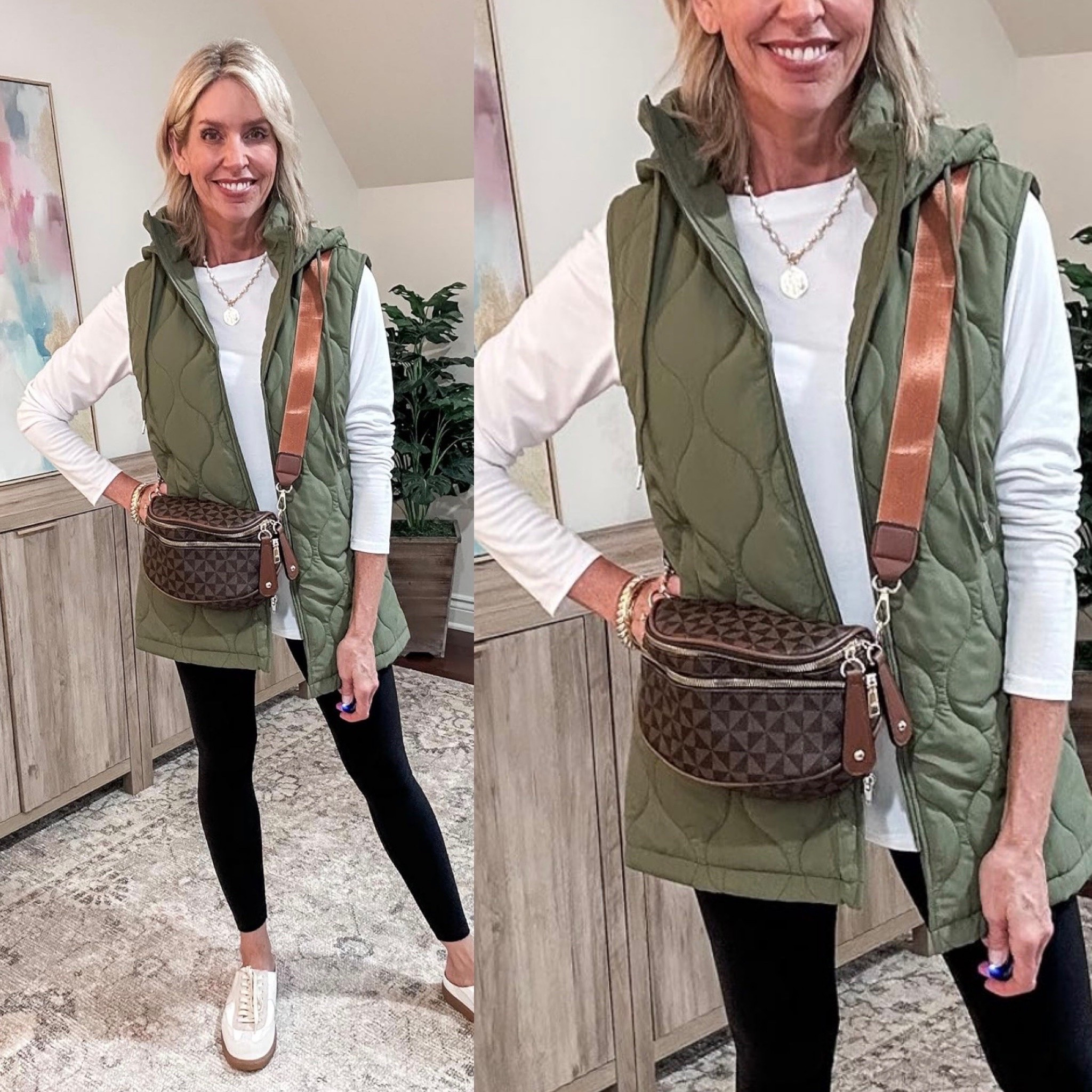 Love a longer tunic, a great vest and leggings for fall! Fit is true to size except I sized up in the tunic.

#LTKgrwm #LTKOver40 #LTKSaleAlert