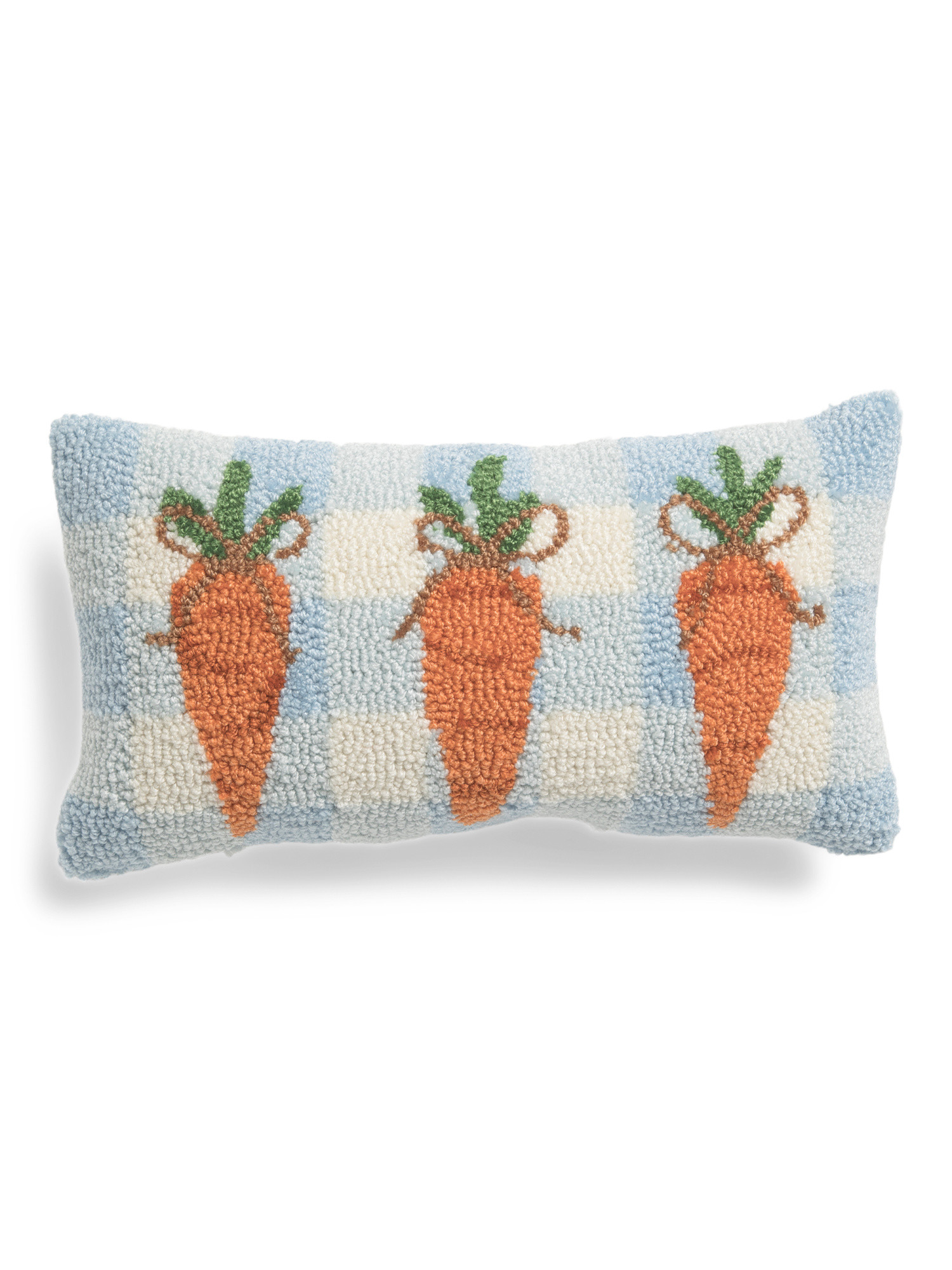 9x16 Hooked Carrots Gingham Pillow | TJ Maxx