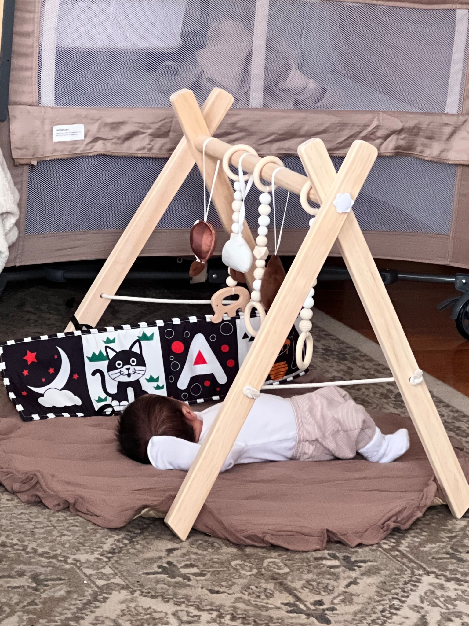 Razee Wooden Baby Play Gym Play Mat, Baby Gym with 6 Hanging Sensory Toys Foldable Baby Gym for Newborn 

#LTKBaby #LTKHome #LTKKids