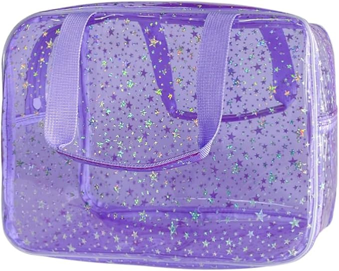 12”X5“X8” Portable 8L Twinkle Star Toiletry Bag Waterproof Cosmetic Bag With Zipper & Handl... | Amazon (US)