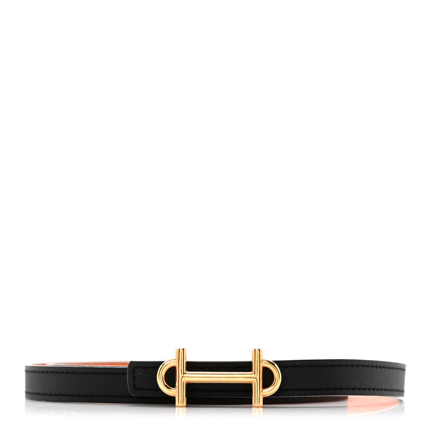 Swift Epsom 13mm Gamma Belt 75 Black Orange | FASHIONPHILE (US)