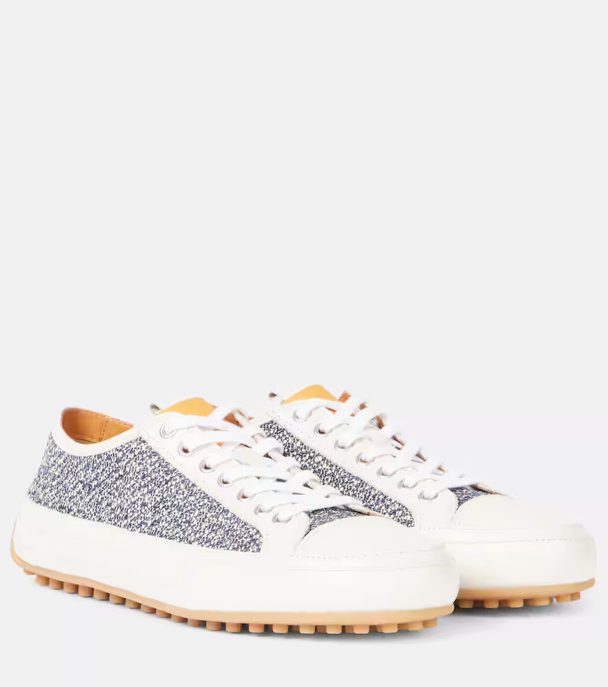 Tod's Tweed and leather sneakers | Mytheresa (US/CA)