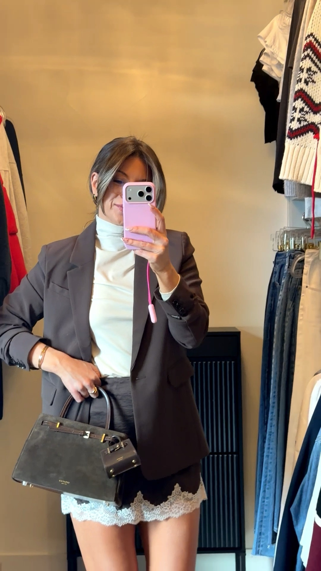 Abercrombie brown satin lace detail skort paired with white turtleneck and brown blazer

Wearing xs in skort
Small in tops

Workwear
Everyday
Casual
Date night
Skort
Lace
Blazer

#LTKSeasonal #LTKgrwm #LTKWorkwear