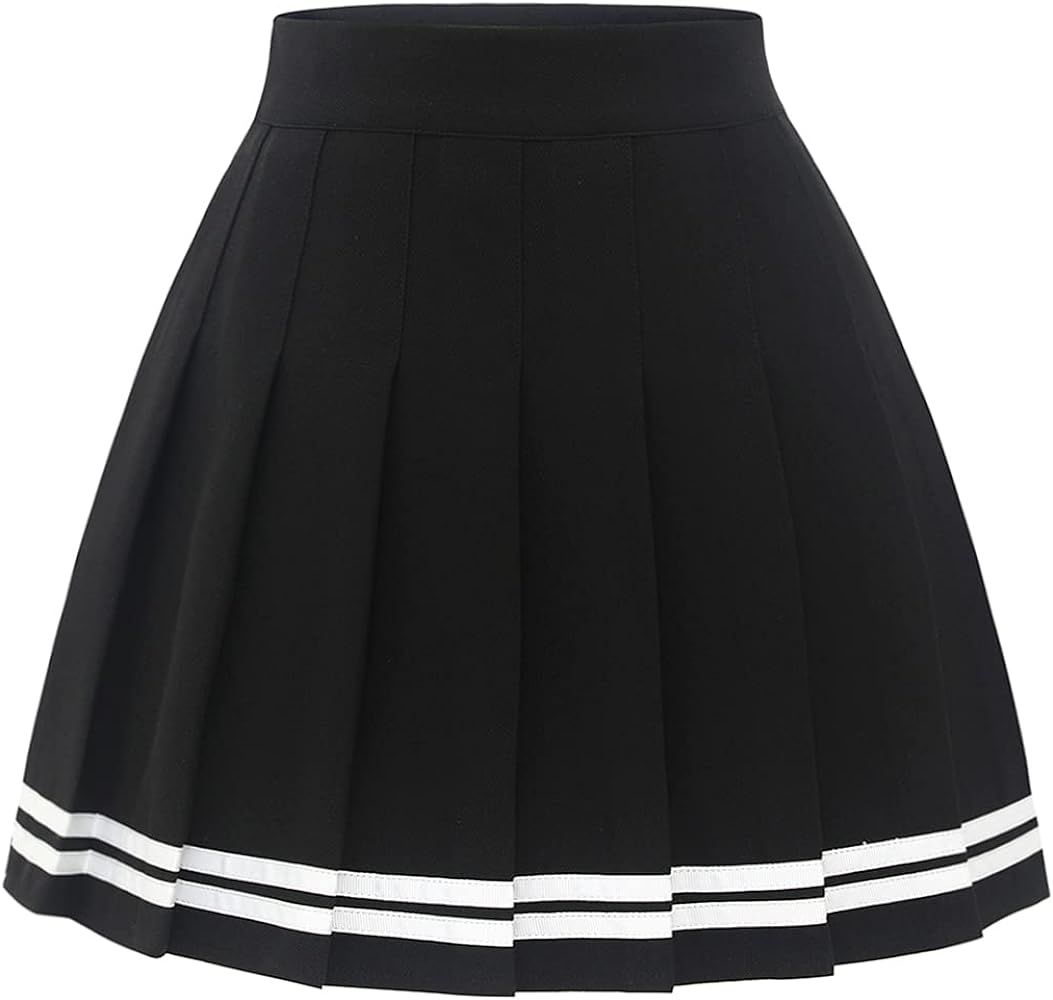 Women’s Pleated Skirt Mini Skater Basic Skirt School Cheerleader | Amazon (US)