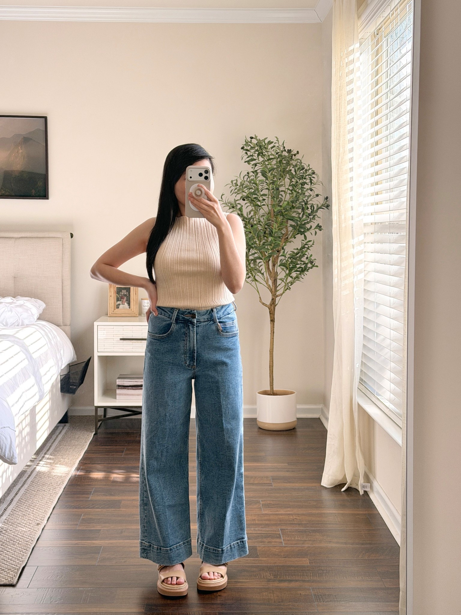 An easy everyday outfit that feels relaxed and put together! 🫶🏻 Wearing the Quince Cotton Cashmere Ribbed Tank with the Dear John Audrey Wide Leg Jeans—a great new denim find that’s petite friendly. 👖 The tank is soft and fitted while the jeans have a flattering wide-leg shape that’s super comfortable for all-day wear. 🙌🏻 Both pieces come in several colors online! I’m wearing a size XS in the tank and 24 in the jeans. Linked this outfit and other similar casual staples to shop! ✨ #PetiteFashion #OOTD #outfitideas

#LTKootd #LTKPetite #LTKSaleAlert