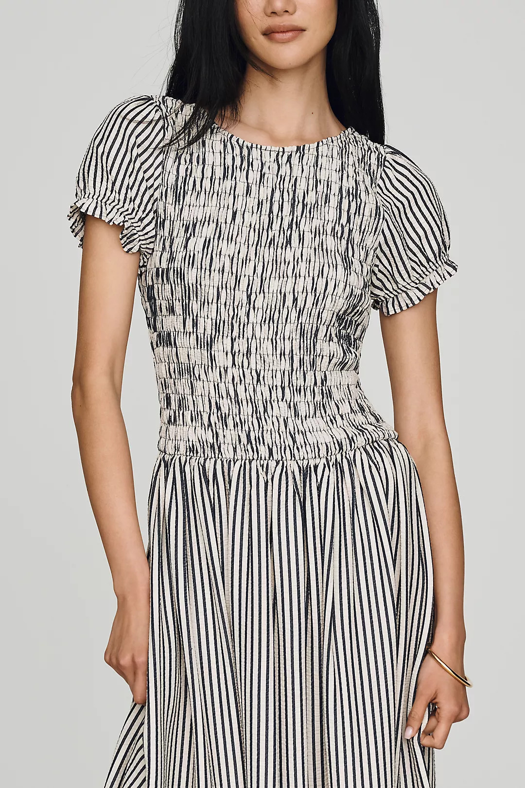 Maeve Smocked Short Sleeve Maxi Dress | Anthropologie (US)