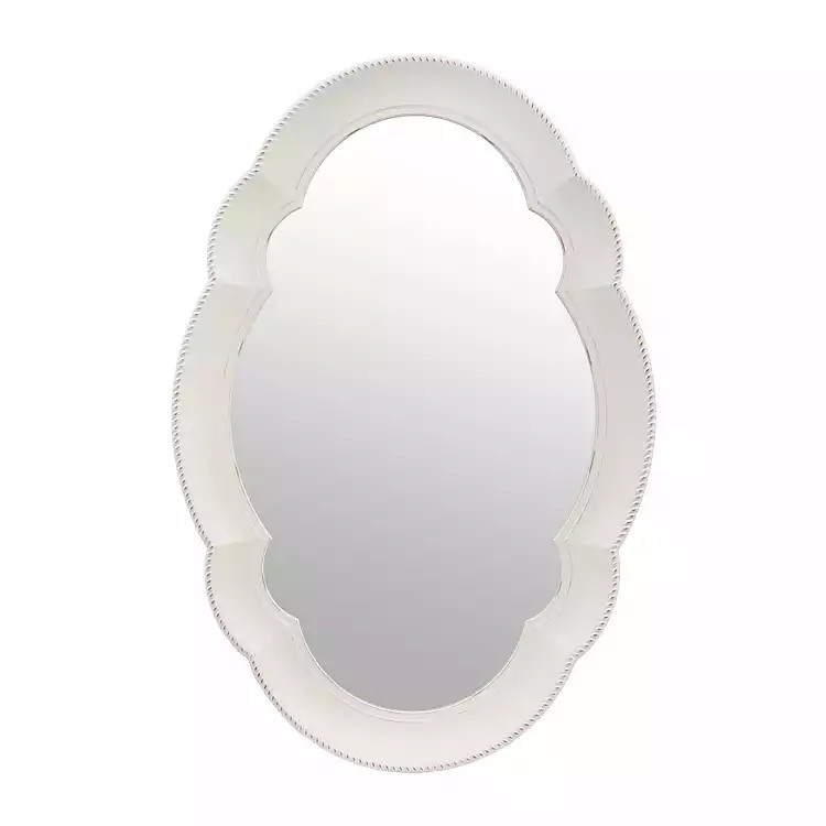 Scalloped White Oval Mirror | Kirkland's Home