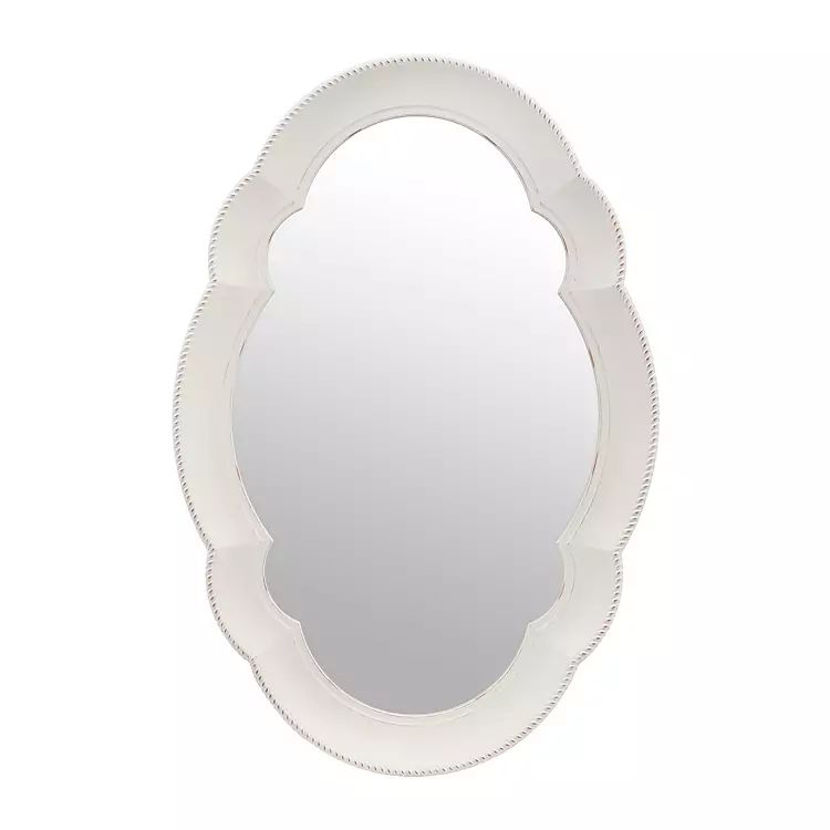 Scalloped White Oval Mirror | Kirkland's Home