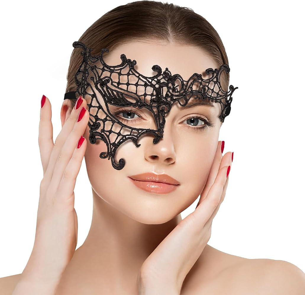 Masquerade Mask for Women Lace Masks for Venetian Party Costume Halloween Carnival | Amazon (US)