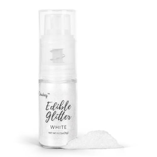Shimmer White Edible Glitter Spray, 5g Edible Glitter for Cocktails, Cobakey Luster Dust Edible for Cake Decorating, Drinks, Baking, Chocolate, Strawberrie | Amazon (US)
