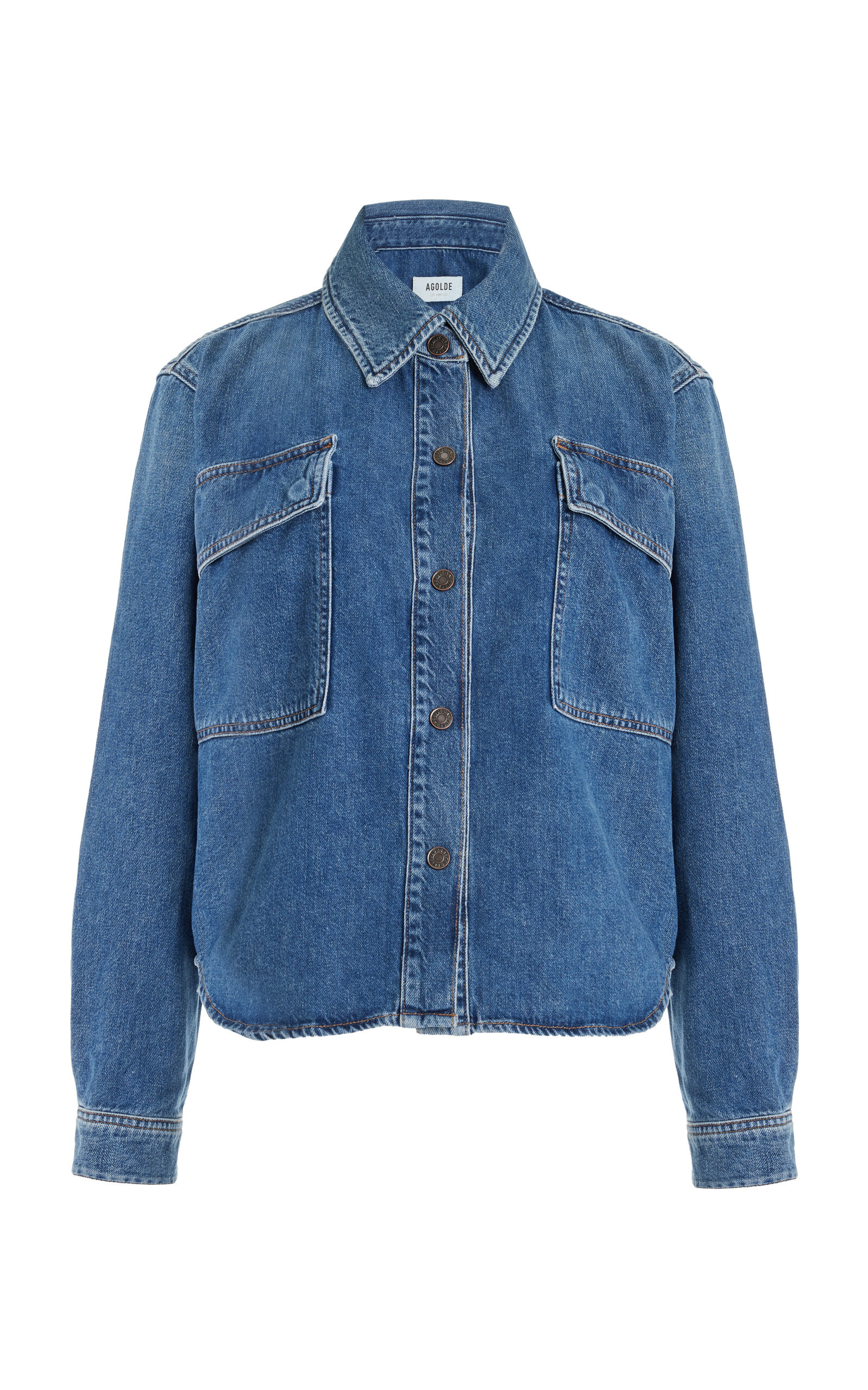 Agolde - Women's Beck Cotton Denim Shirt Jacket - Dark Wash - XS - Moda Operandi | Moda Operandi (Global)