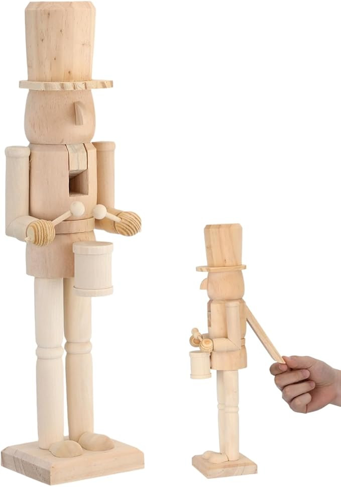 DIY Unfinished Nutcracker Soldier Ornament - 14.93in Blank Craft Figure Christmas Decoration Wood... | Amazon (US)