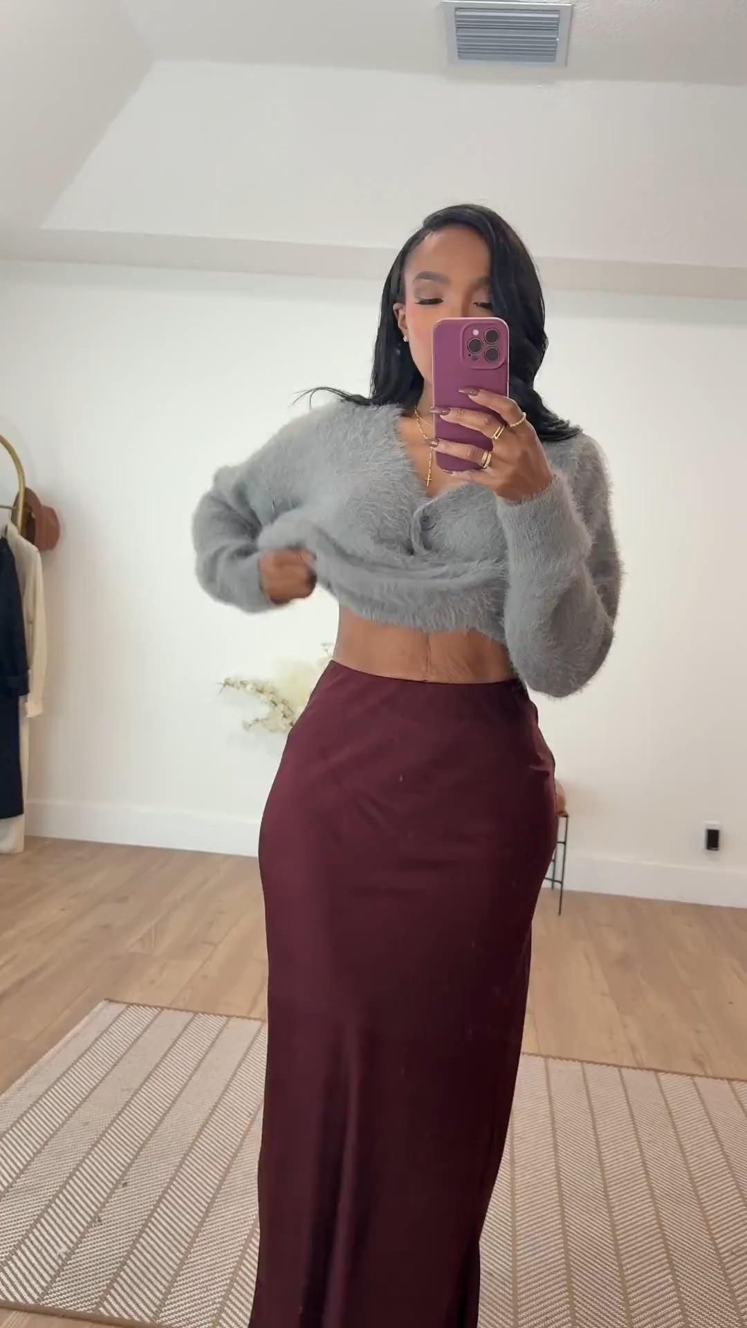 ✨ Cozy textures + holiday satin ✨
Soft fuzzy knits paired with a rich satin skirt always feel luxe without trying too hard. The mix of cozy and dressy makes this an easy go-to for winter dinners, holiday hangs, or a casual night out that still feels elevated.

Perfect for holiday gatherings, date nights, and festive winter plans.

winter outfit ideas, satin skirt styling inspo, cozy holiday looks, elevated casual winter outfits, soft knit sweater outfit ideas.

📏 Sizing: Top (Small) • Skirt (Small)
Measurements: 5’4” · 138 lbs · 34D · 27” waist · 40” hips

✨ Everything linked below for easy shopping

Follow me on Instagram and YouTube @kirasfashionfinds

#LTKootd #LTKHoliday