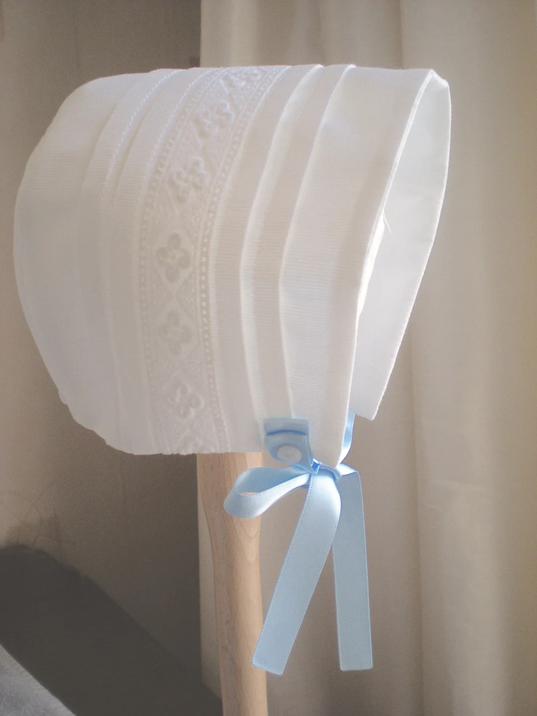 White or Ivory Irish Linen Bonnet. Christening Baby boy Bonnet. | Etsy (US)