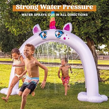 Sloosh Inflatable Sprinkler for Kids, 82"×65” Kid Water Sprinkler Arch, Unicorn Sprinkler for ... | Amazon (US)