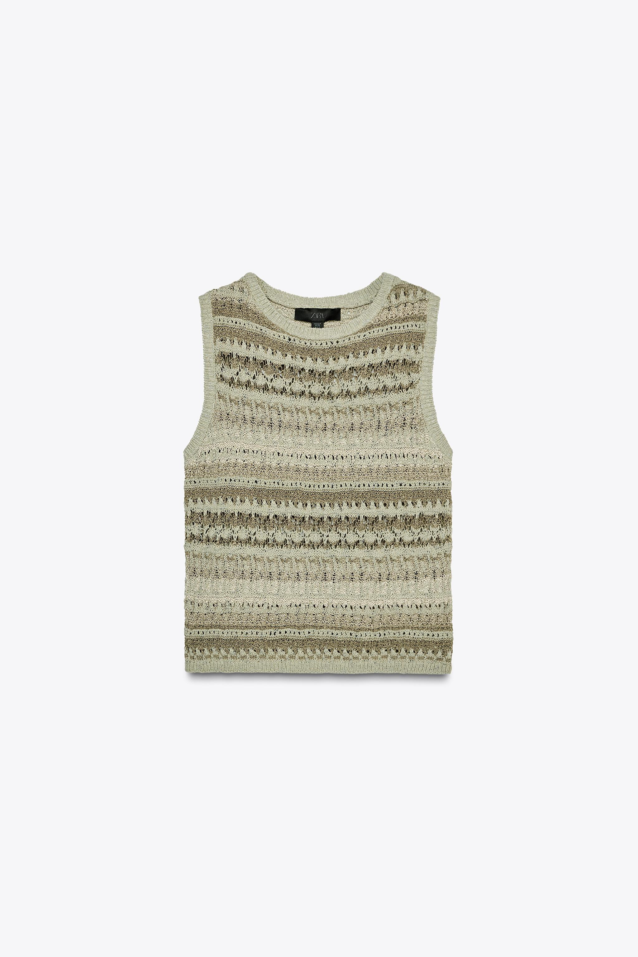 TEXTURED KNIT SLEEVELESS TOP | Zara US