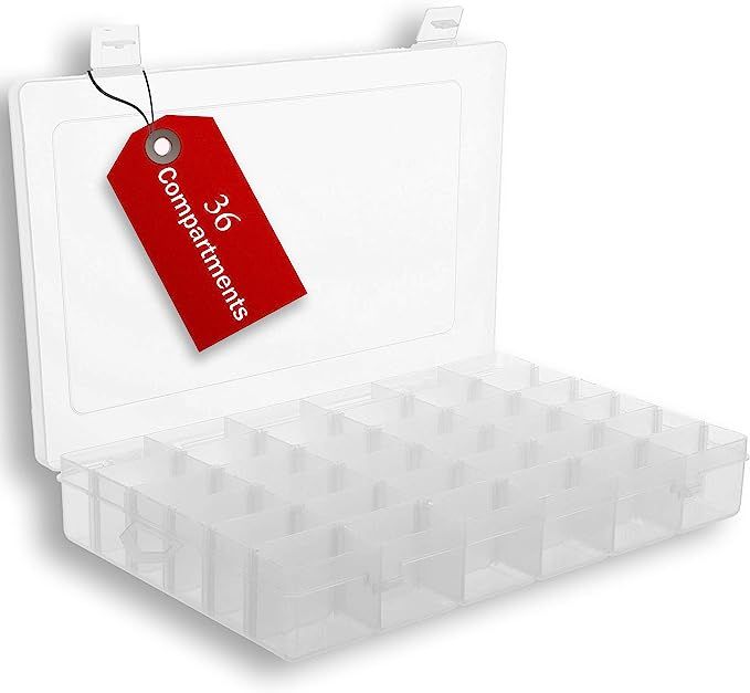 Plastic Organizer Box with Dividers - 36 Compartment Organizer - Bead Organizer - Best for Bead S... | Amazon (US)