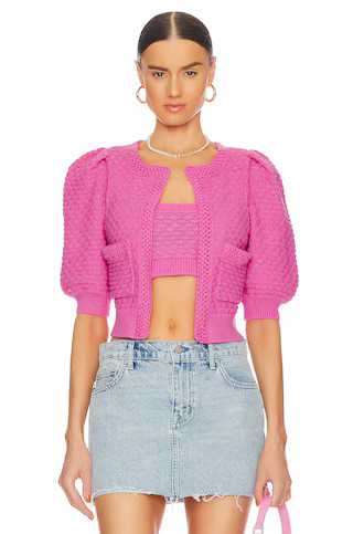 Majorelle Tamal Textured Knit Cardigan in Pink from Revolve.com | Revolve Clothing (Global)