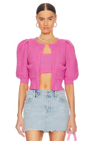 Majorelle Tamal Textured Knit Cardigan in Pink from Revolve.com | Revolve Clothing (Global)