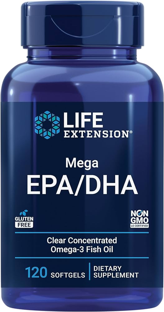 Life Extension Mega EPA/DHA, Omega-3 Fatty acids, Heart & Brain Health, Inflammation Health Suppo... | Amazon (US)