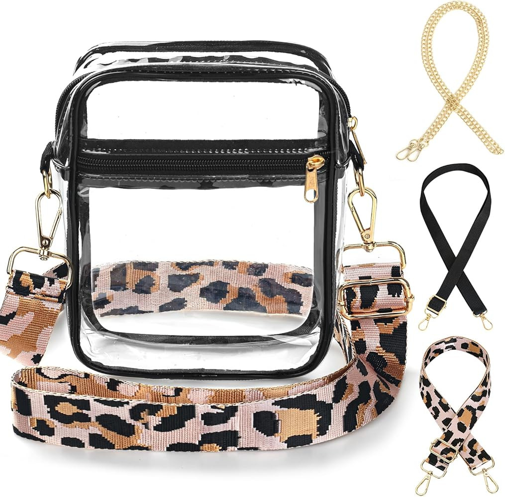 ROADPLUM Large Clear Bag Stadium Approved with 3Pcs Adjustable Wide Strap, Waterproof Clear Purse... | Amazon (US)