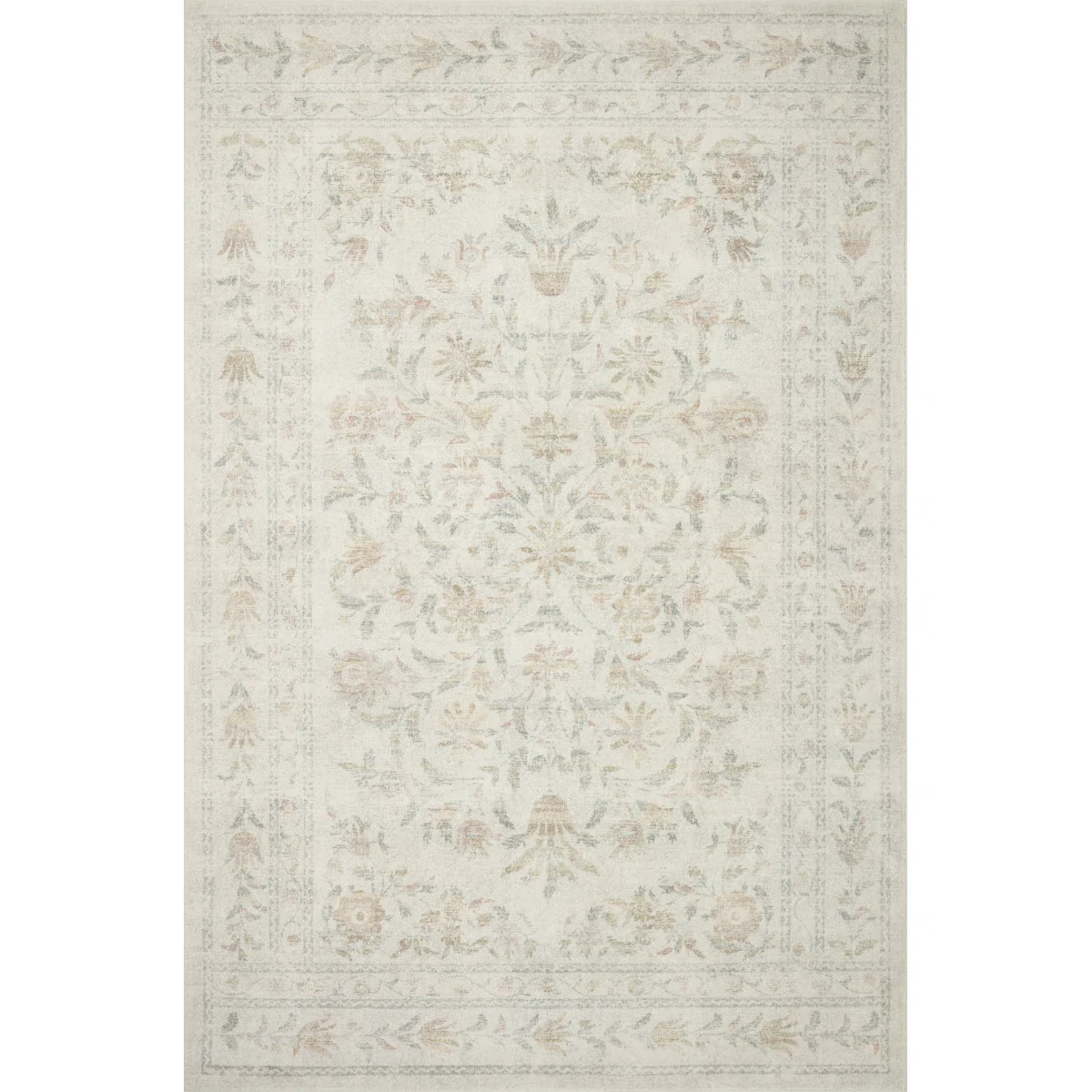 Rifle Paper Co. x Loloi Courtyard Yellow / Multi Area Rug feat. CloudPile | Wayfair North America