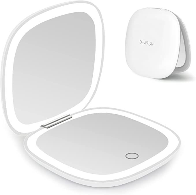 deweisn Compact Mirror, Lighted Travel Makeup Mirror with 1X/10X Magnifying Double Sided Dimmable... | Amazon (US)