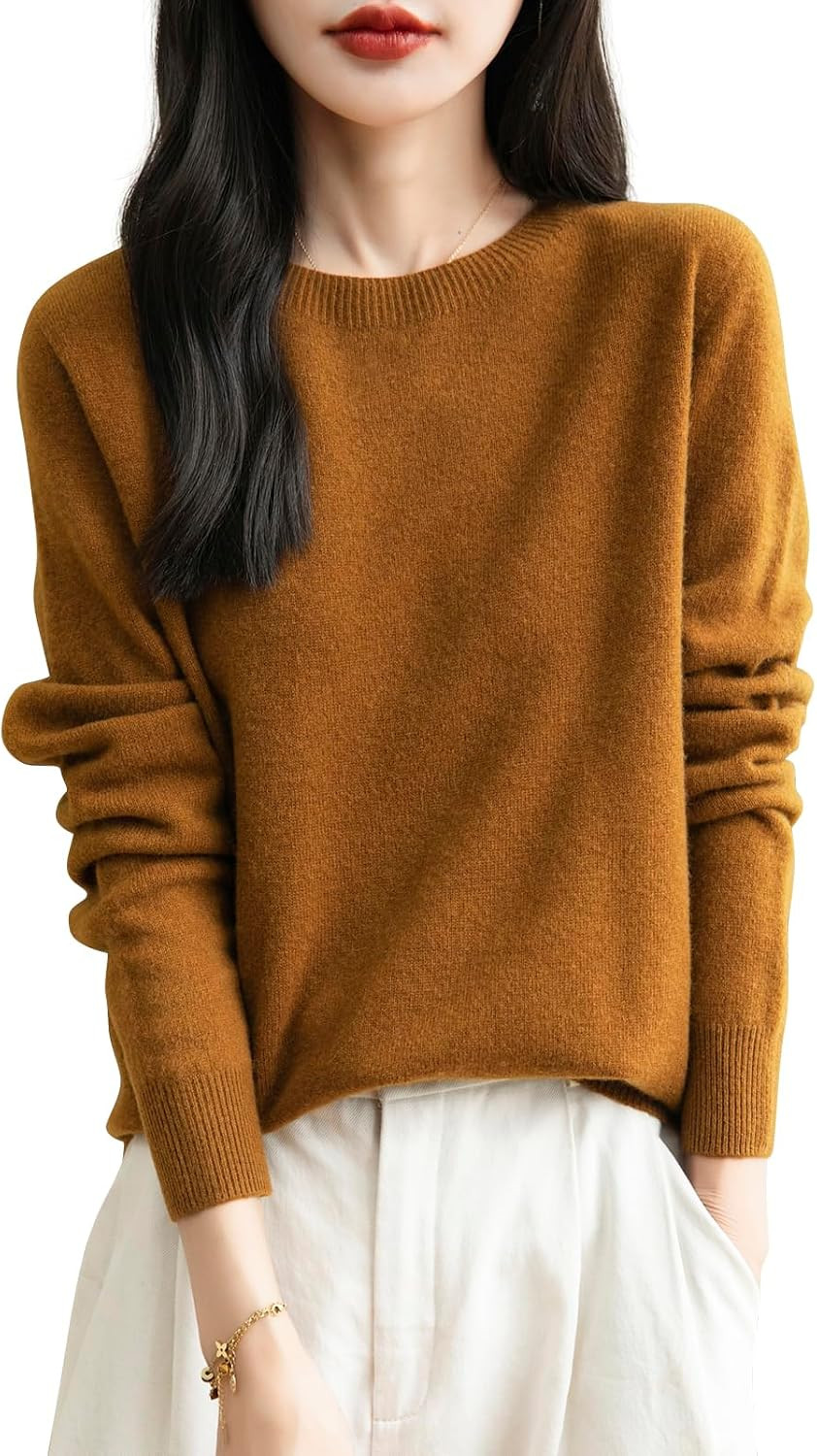 Chanyarn Women's 100% Merino Wool 2026 Fall Winter First-Line Ready to Wear Long Sleeve Seamless Knit Crewneck Sweater | Amazon (US)