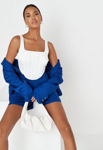 White Satin Corset Top | Missguided (US & CA)