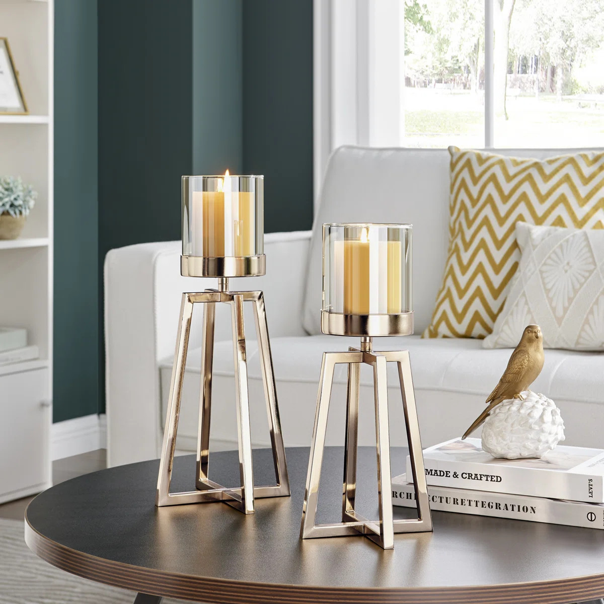2 Piece Metal Tabletop Hurricane Set | Wayfair North America