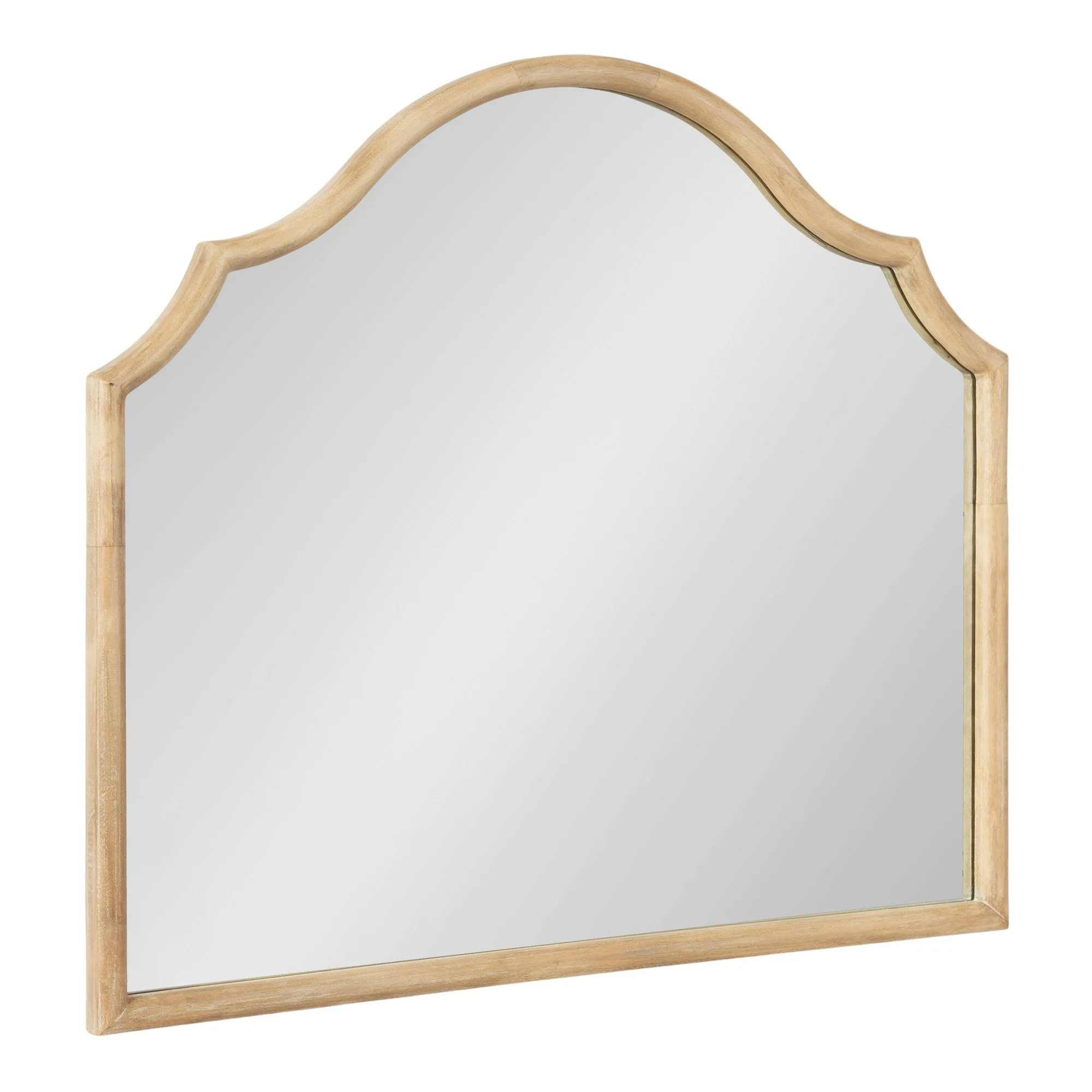 Kate and Laurel Leanna Modern Wide Horizontal Arch Wall Mirror, 32 x 28, Natural Wood, Wooden Arc... | Walmart (US)