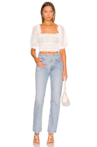 MORE TO COME Monique Puff Sleeve Top in White from Revolve.com | Revolve Clothing (Global)