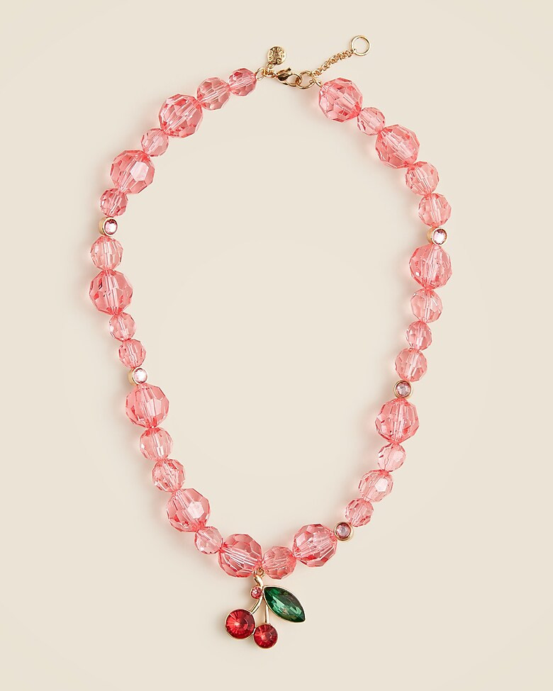 Girls' beaded cherry necklace | J. Crew US