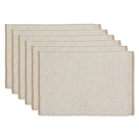 Design Imports Eco-Friendly Chambray Fine Ribbed Placemats - Set of 6 - 20038199 | HSN | HSN