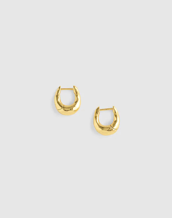 Hammered Puffy Huggie Hoop Earrings | Madewell