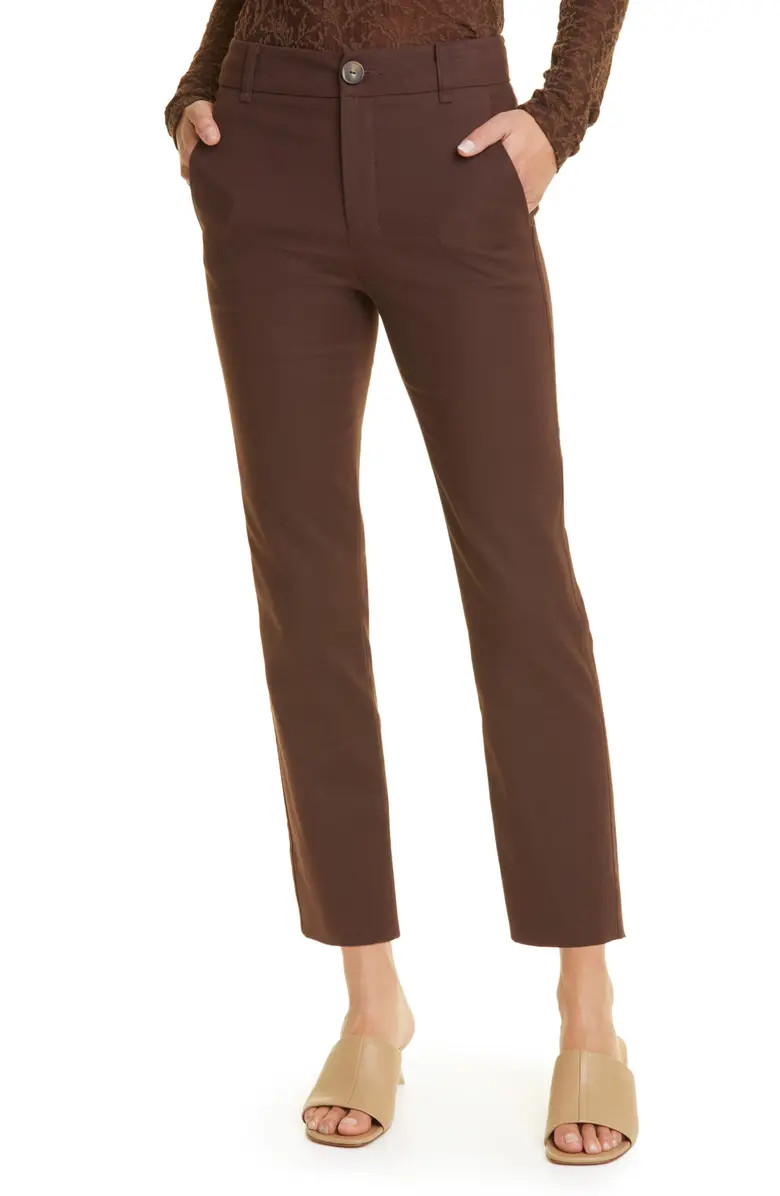 Cotton Blend Cigarette Pants | Nordstrom