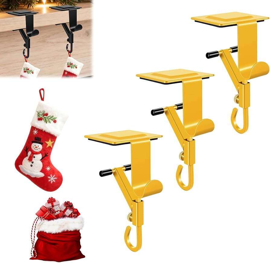 No-Drill Fireplace Stocking and Garland Hanger for Mantel 2-in-1 Adjustable Heavy Duty Christmas ... | Amazon (US)
