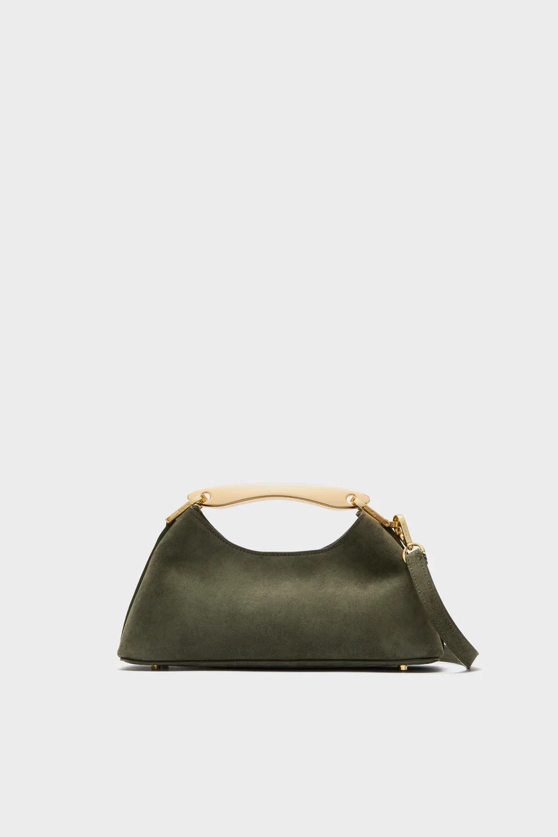Khaki Suede Mini Boomerang Bag | Tuckernuck (US)